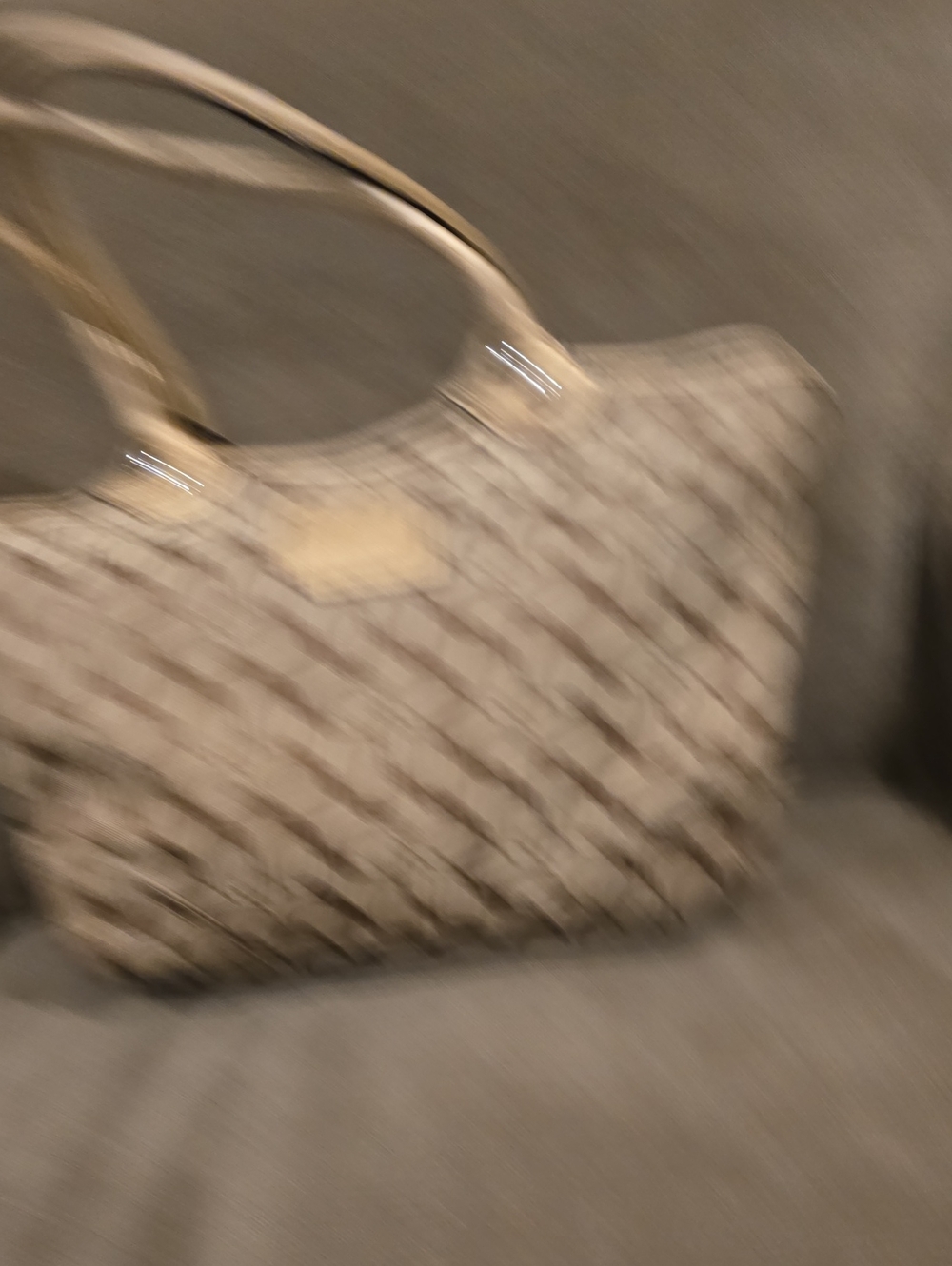 COACH Signature C Khaki & Gold Metallic Sateen Glam Tote Shoulder Bag Y2K